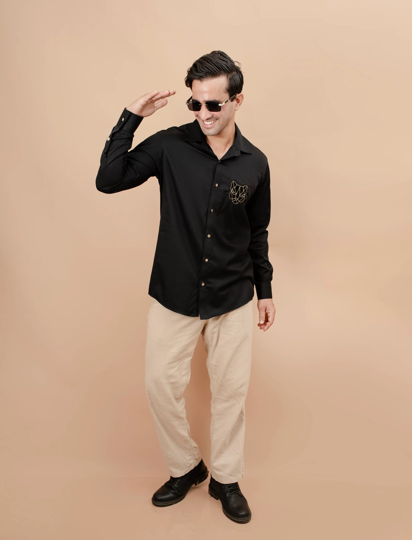 Black Panther Motif Shirt