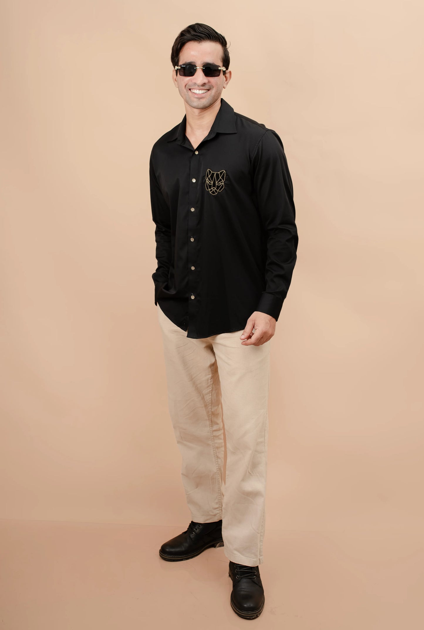 Black Panther Motif Shirt