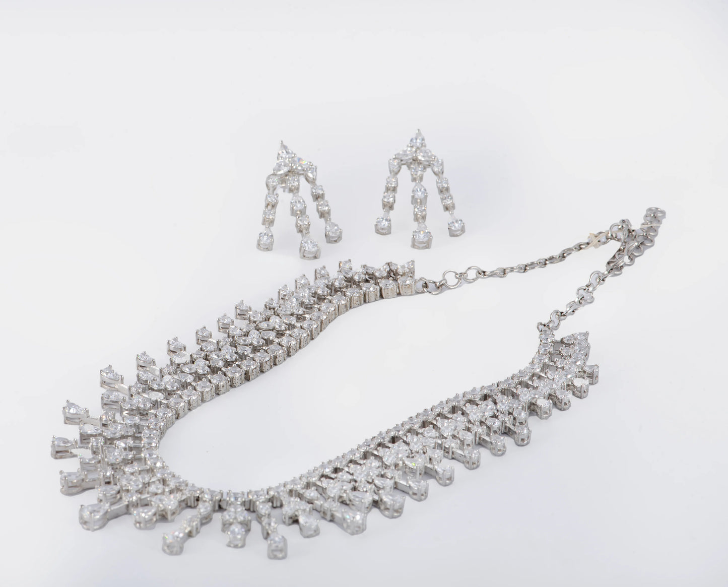 Diamond White Crystal Necklace Set