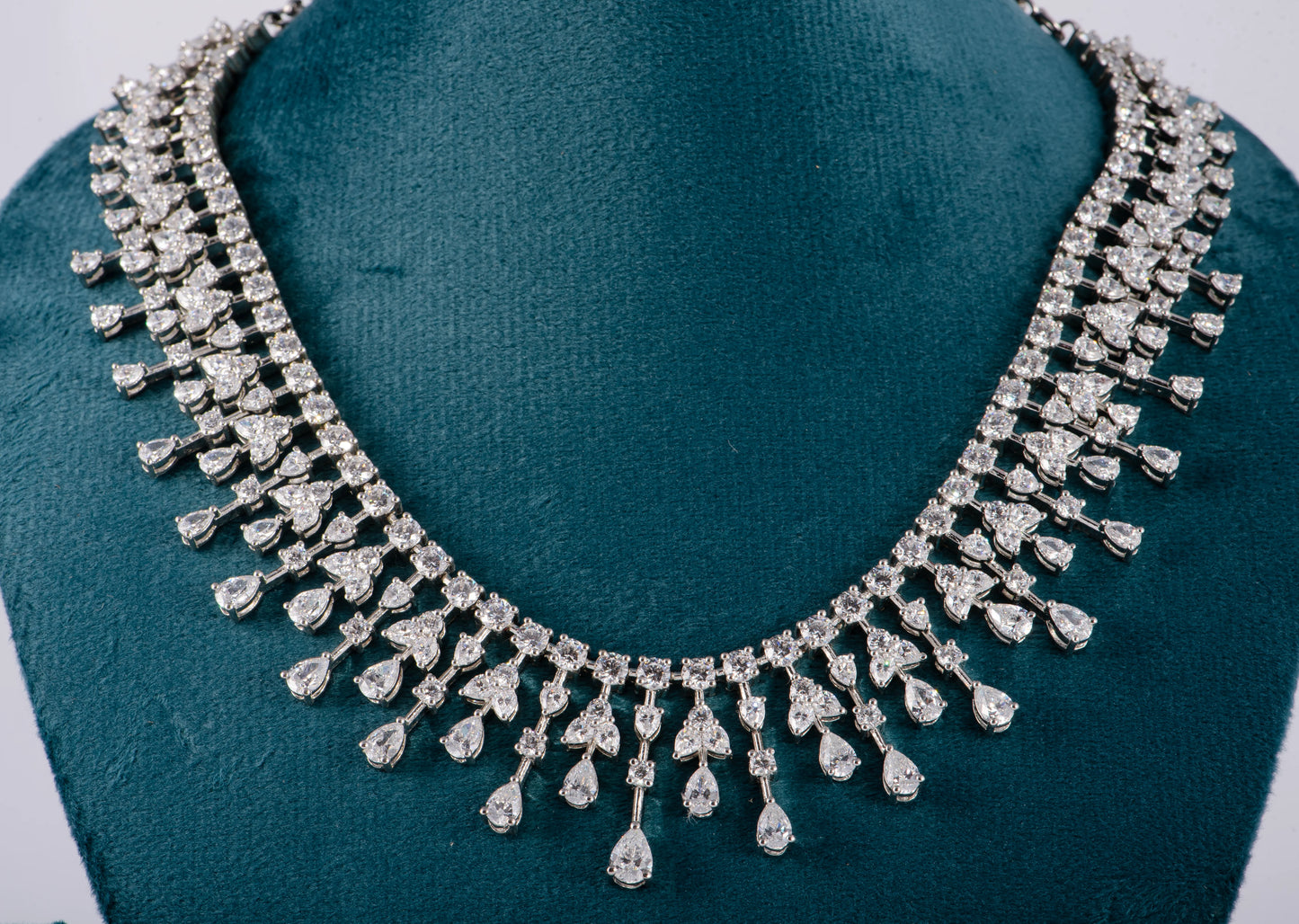 Diamond White Crystal Necklace Set