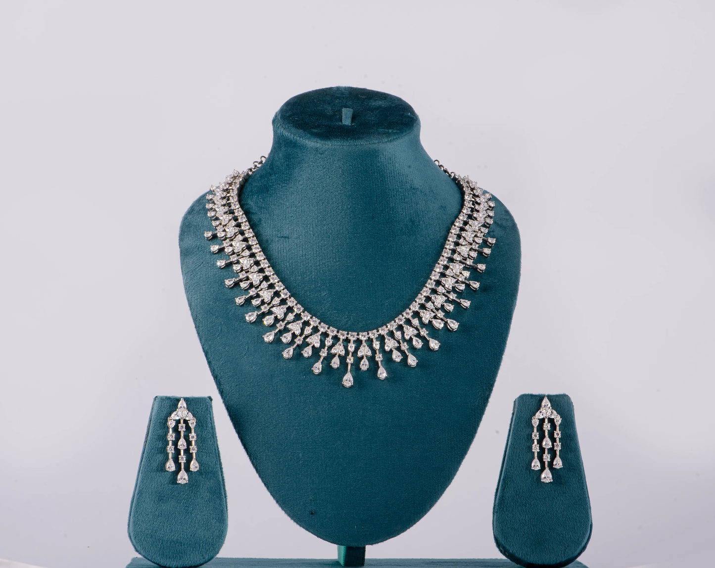 Diamond White Crystal Necklace Set