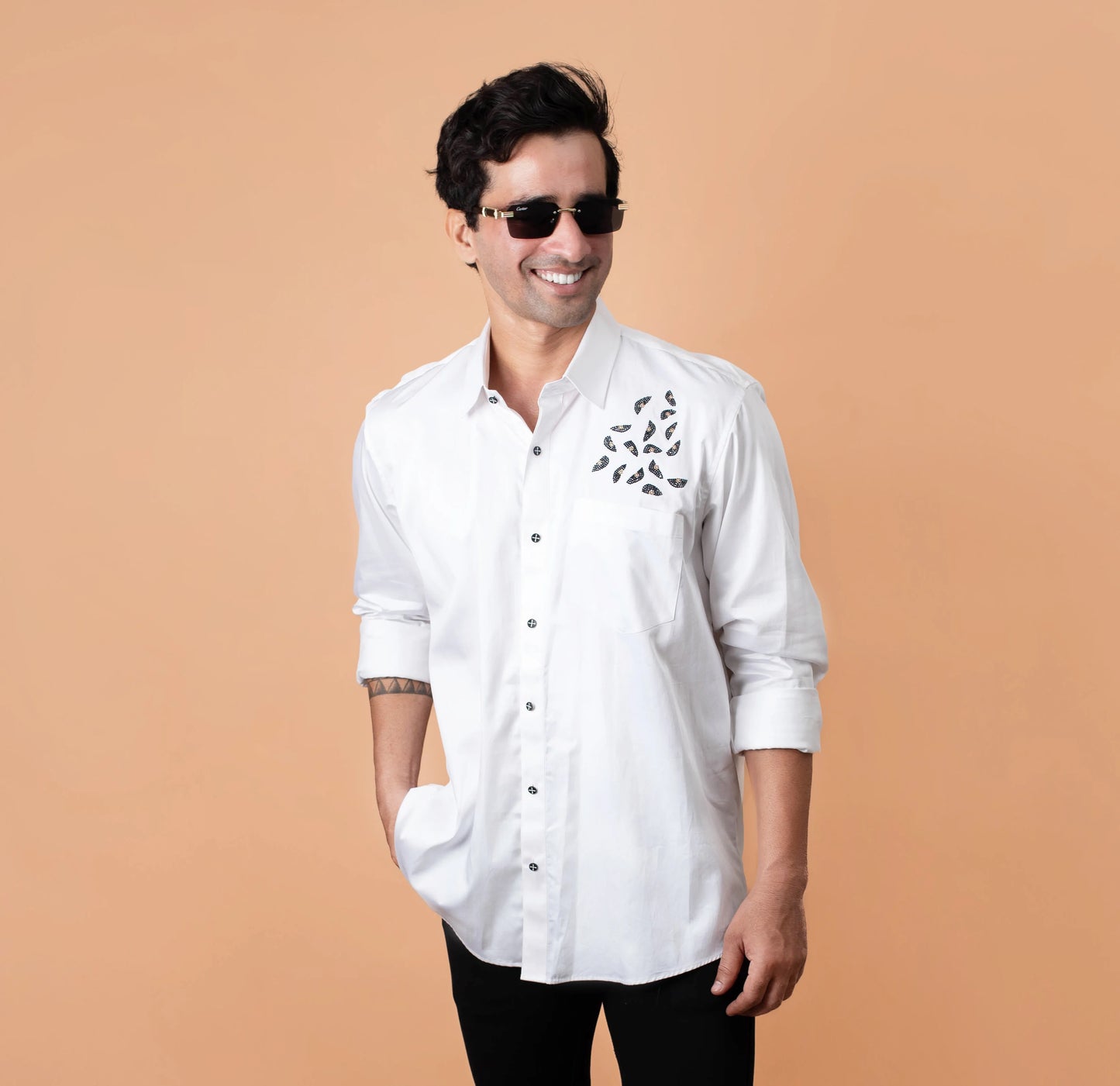 White Motif Shirt