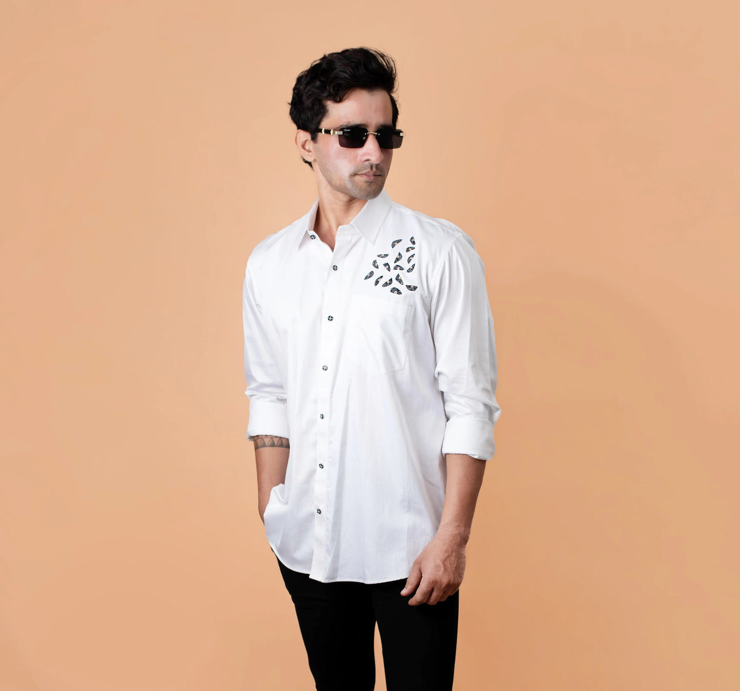 White Motif Shirt