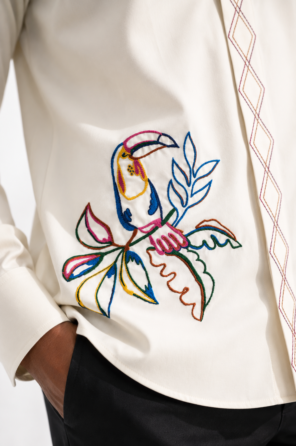 Tropical Toucan Embroidered Premium Shirt