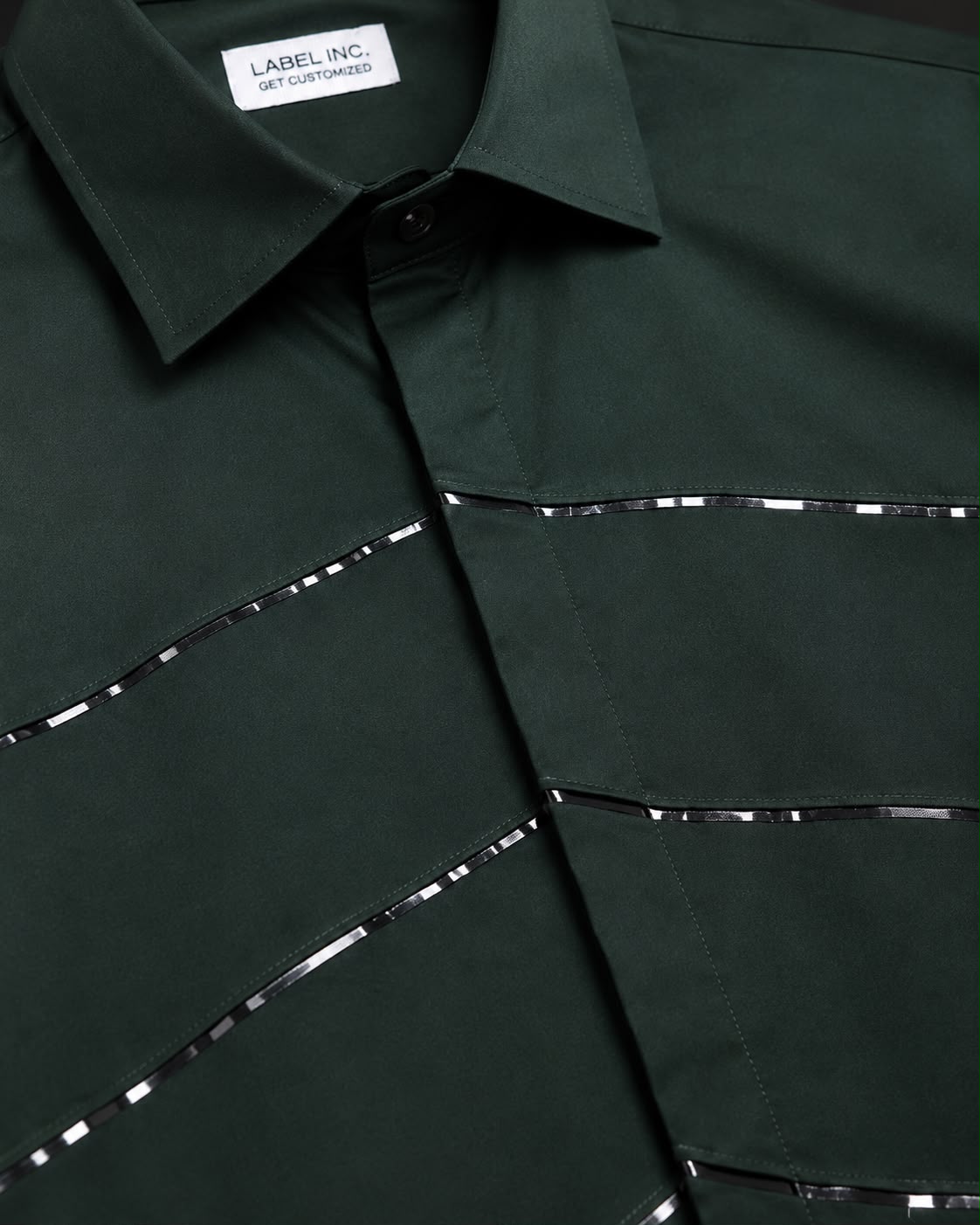 BOTTLE GREEN LUXE FOIL DETAIL SHIRT