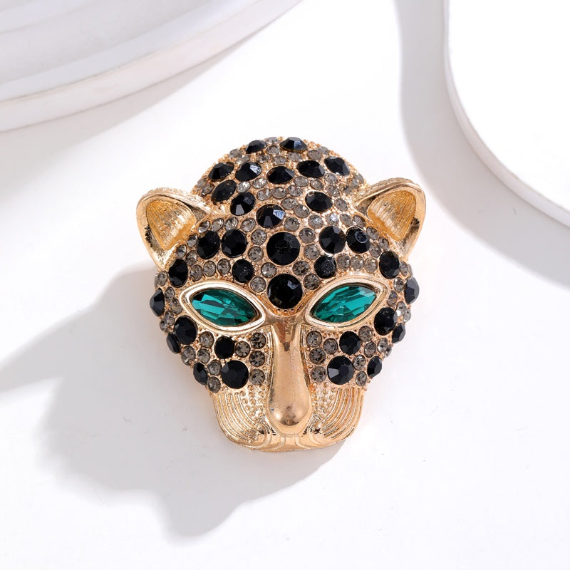 LEOPARD FACE BROOCH