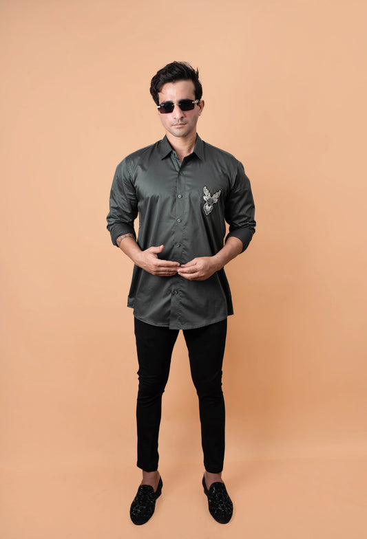 Green Motif Shirt