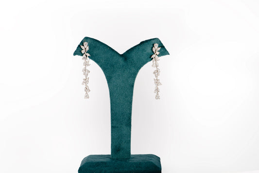 Pear Cut Diamond White Earrings