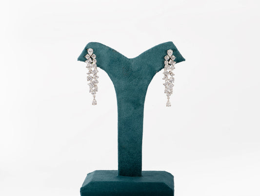 Diamond White Cuff Earrings