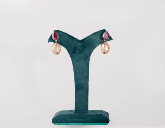 Ruby Red Crystal Earrings