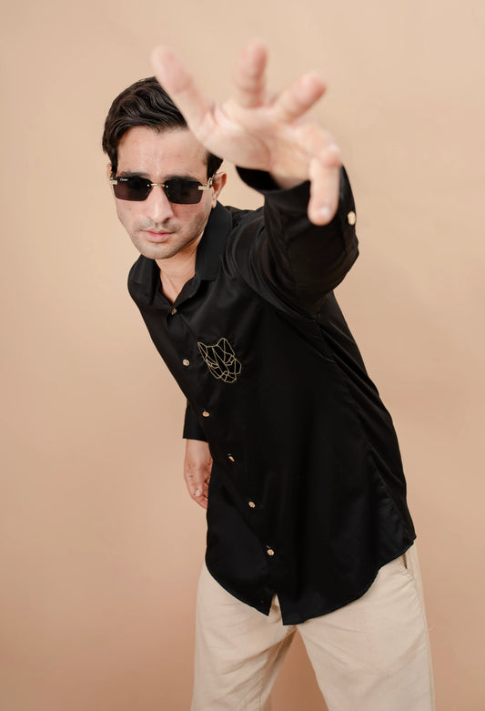 Black Panther Motif Shirt