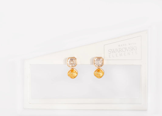 Golden Sunlight Crystal Earrings