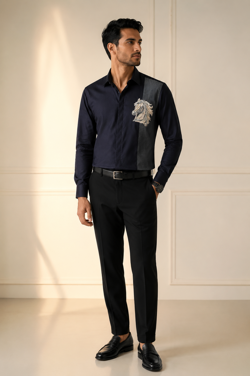 Horse Embroidered Premium Shirt