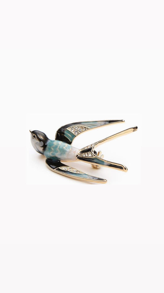 FLYING SWALLOW BROOCH