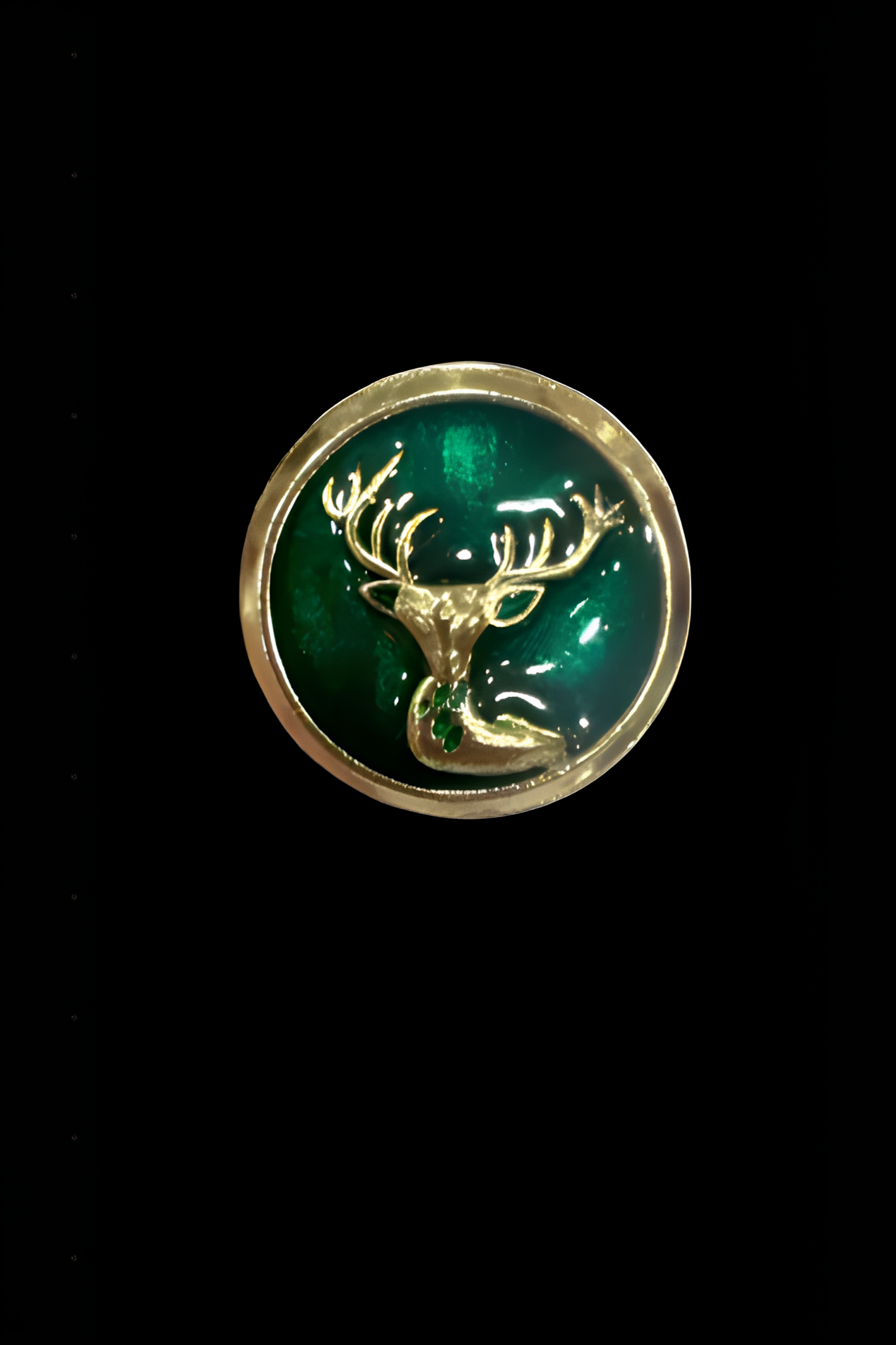 HANDMADE MINAKARI DEER EMERALD ALLOY BUTTONS (One Set Includes Seven Big Size Buttons & Six Small Size Buttons)