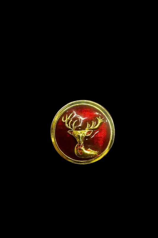 RED DEER MEENAKARI ALLOY  BUTTON (One Set Includes Seven Big Size Buttons & Six Small Size Buttons)