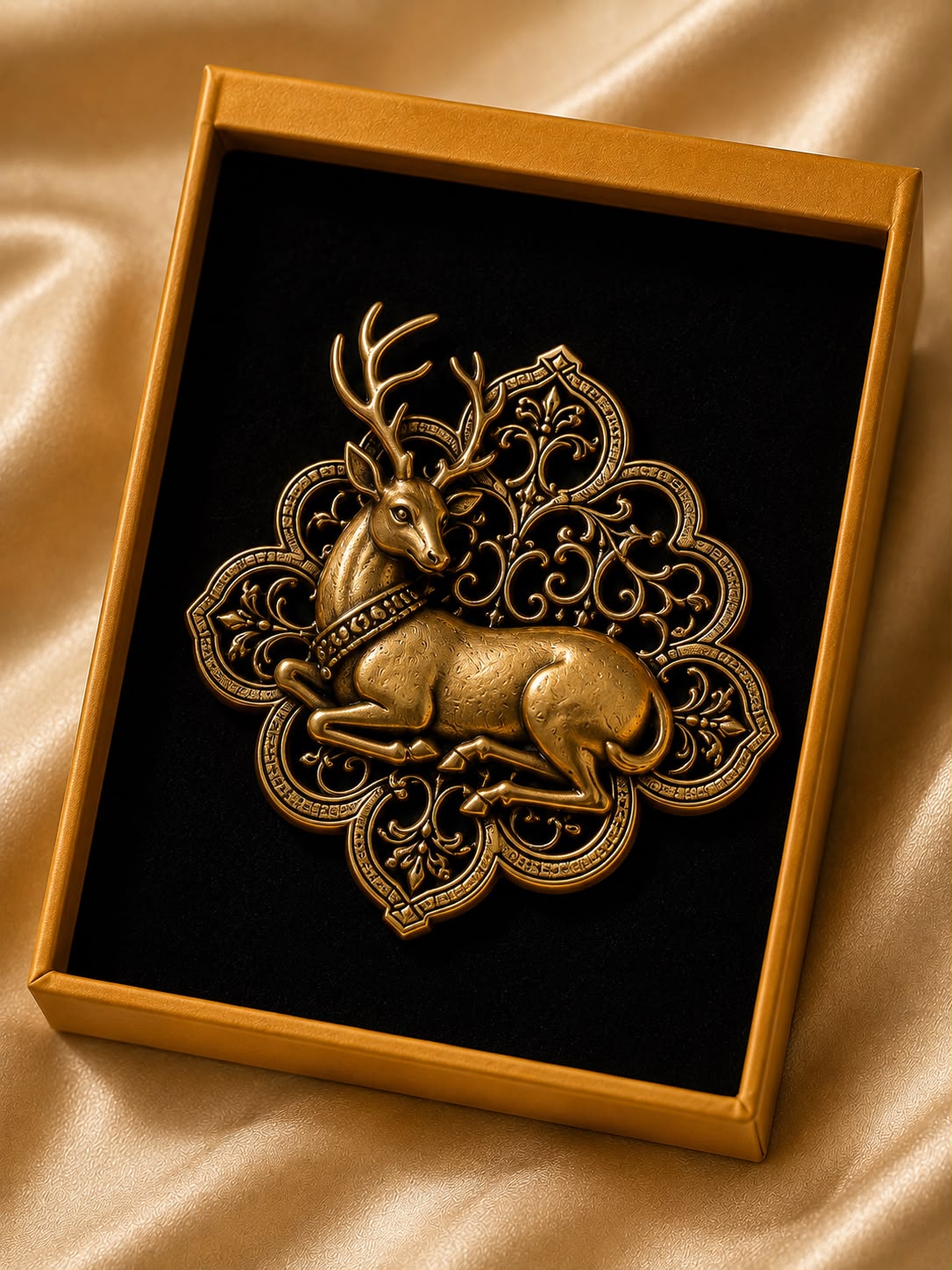 REGAL DEER BROOCH WITH BUTTONS