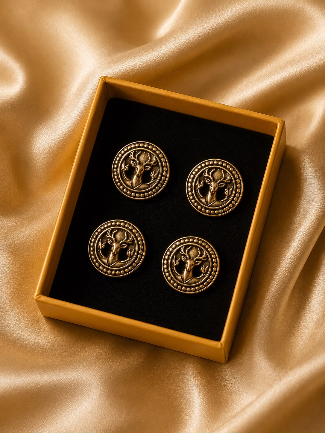 REGAL DEER BROOCH WITH BUTTONS