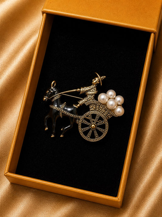 HORSE CHARIOT BROOCH