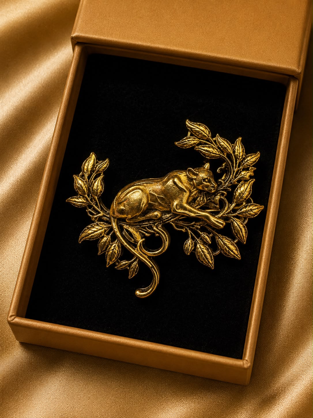 GOLD PANTHER BROOCH