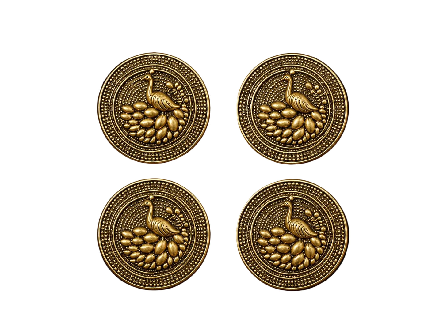 The Royal Peacock Brooch Set WITH BUTTONS