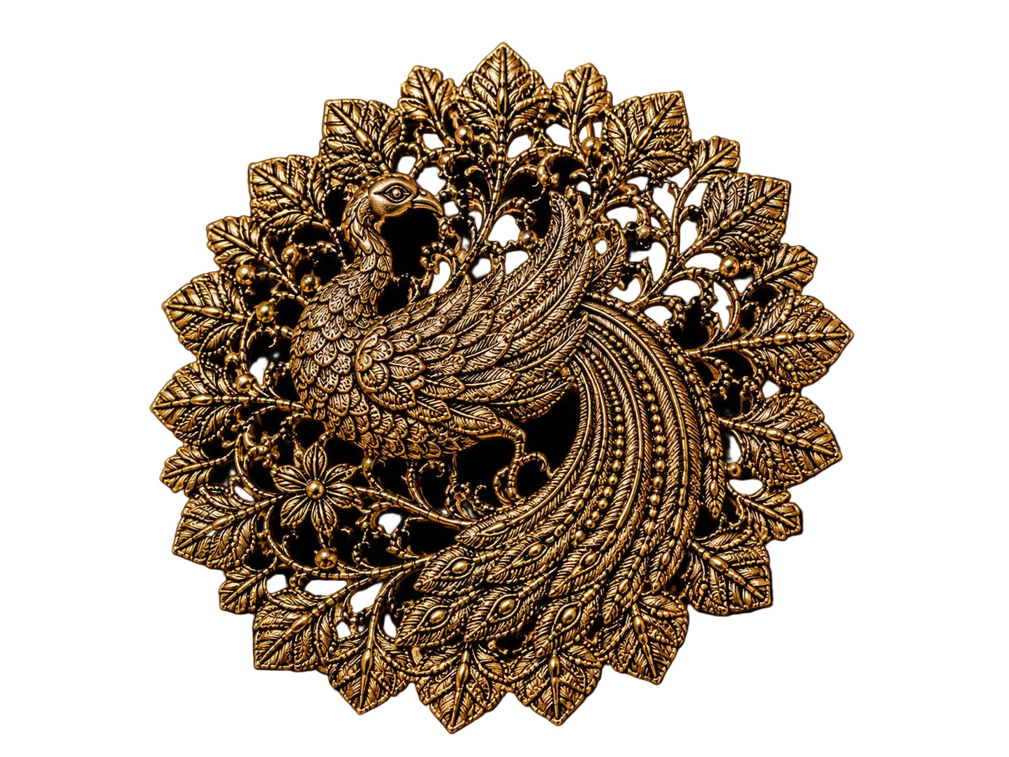 The Royal Peacock Brooch Set WITH BUTTONS