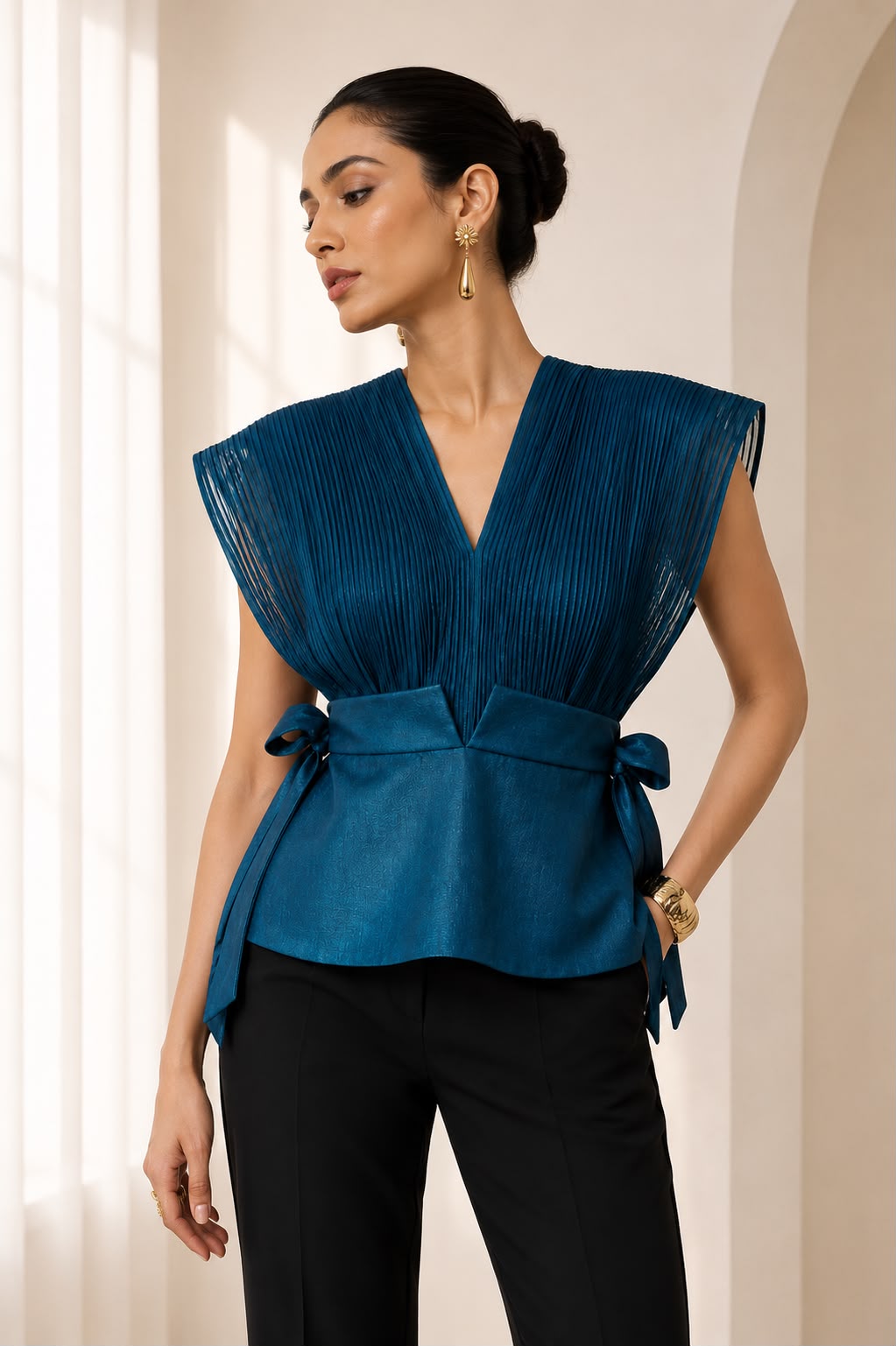 Sculpted Noir  — Two-Piece Set (TEAL BLUE)