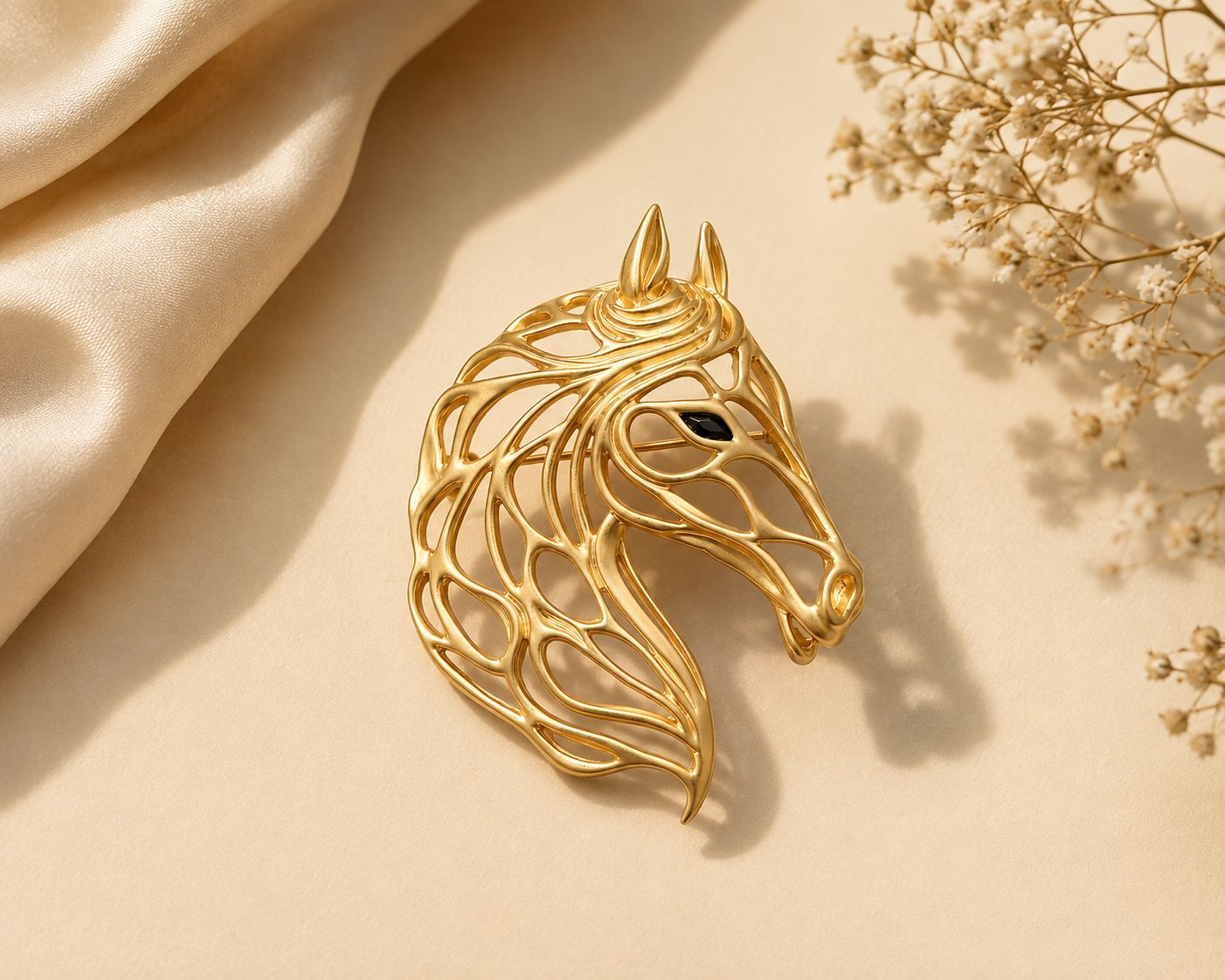 Regal Horse Head Brooch