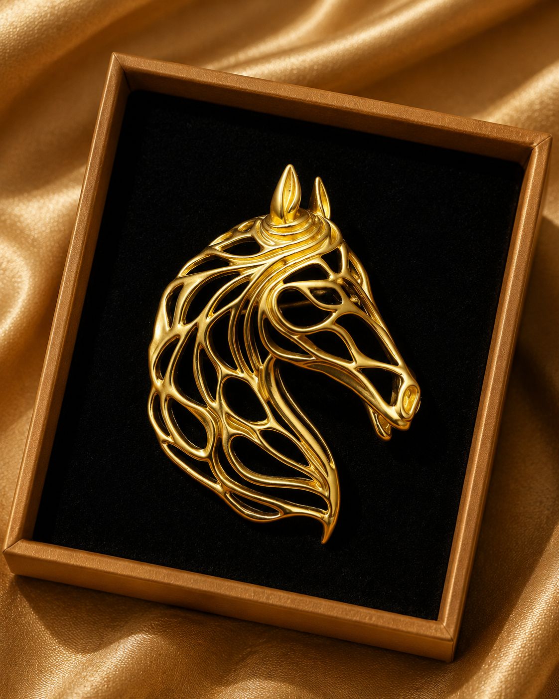 Regal Horse Head Brooch