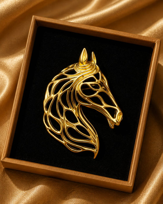 Regal Horse Head Brooch