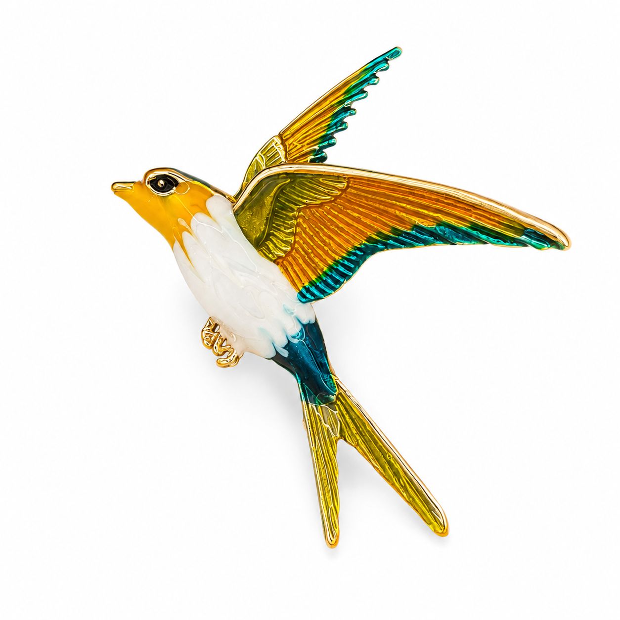 Golden Flight Bird Brooch