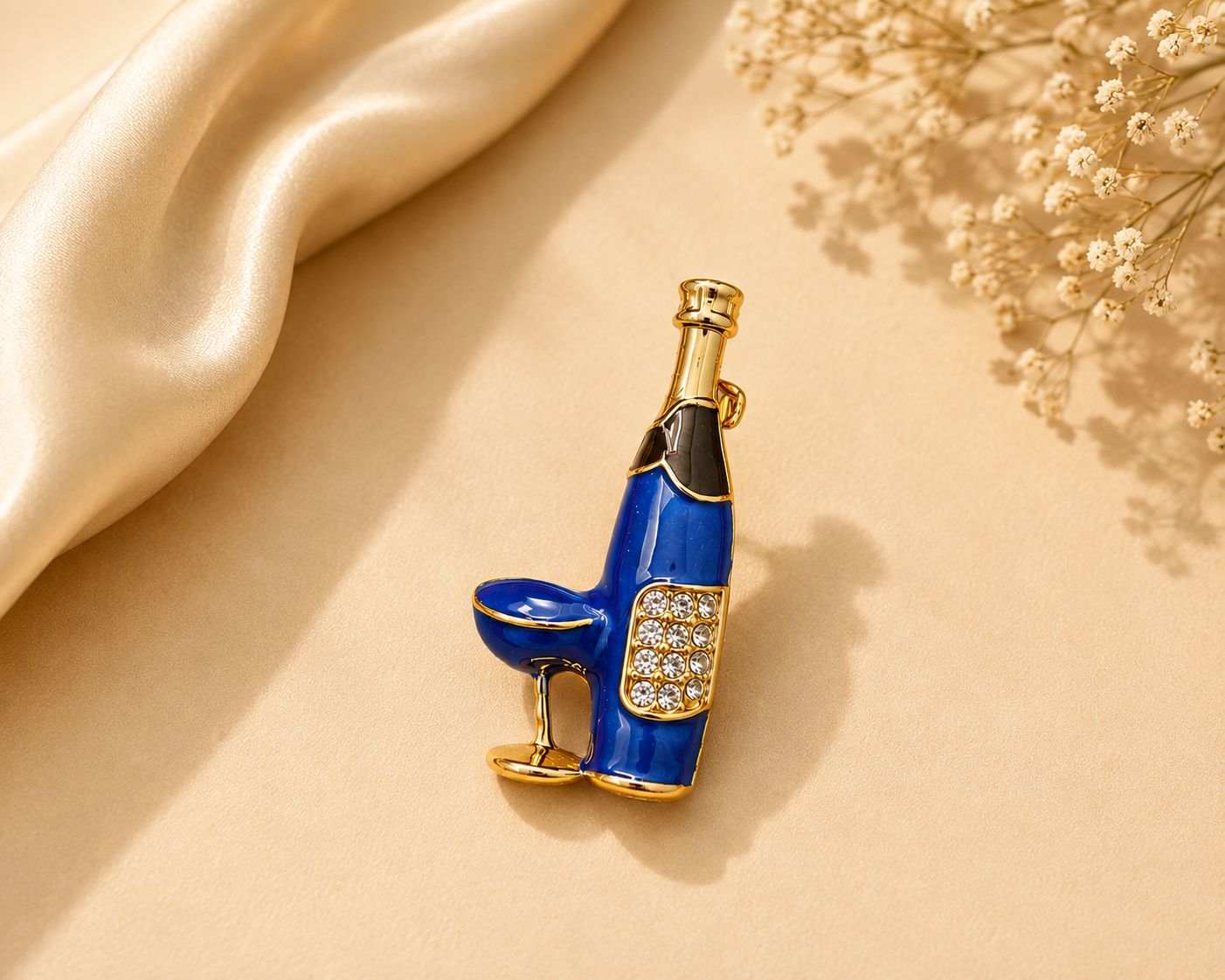Champagne Bottle Brooch