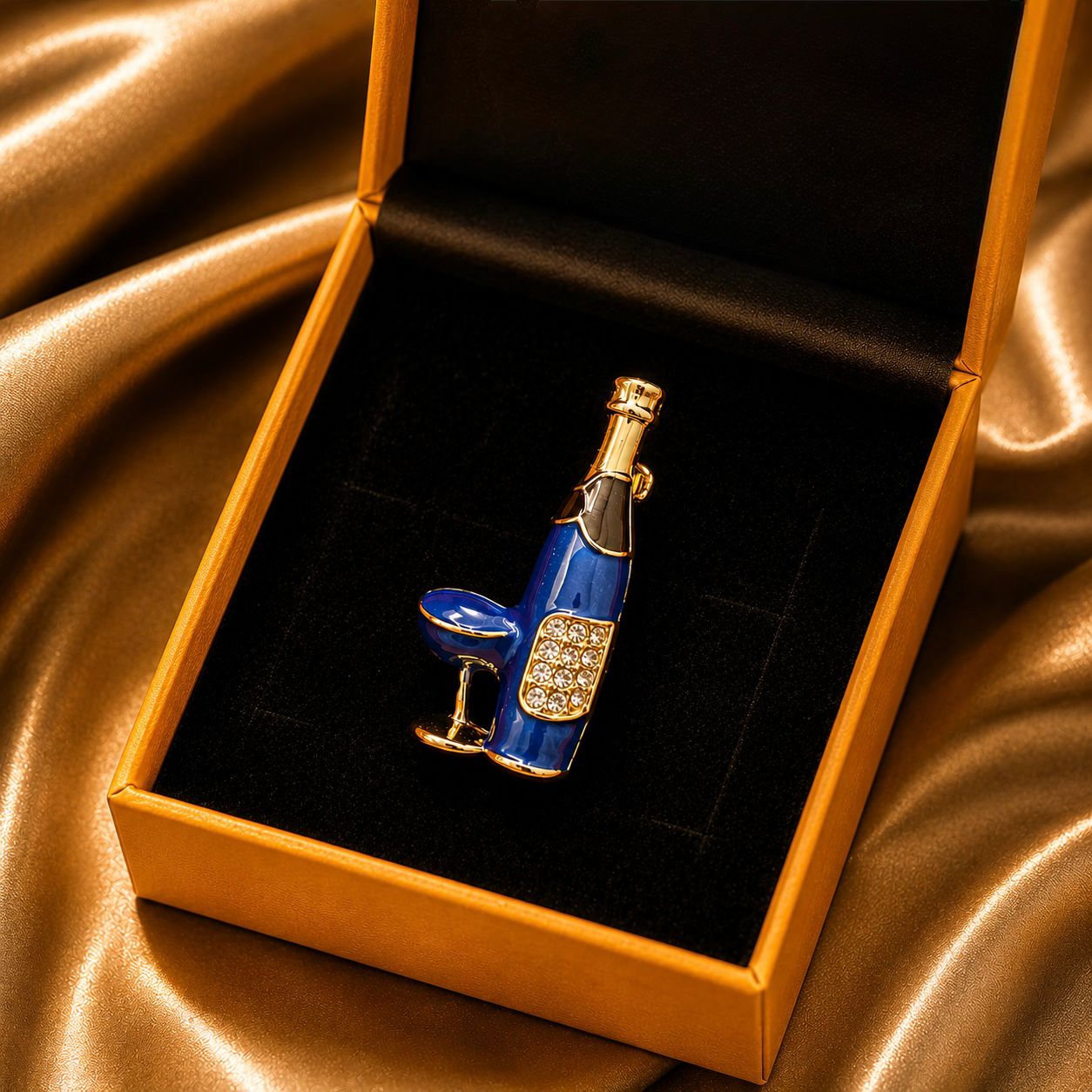 Champagne Bottle Brooch