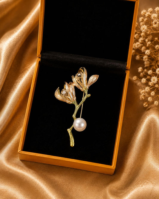 Floral Pearl Brooch
