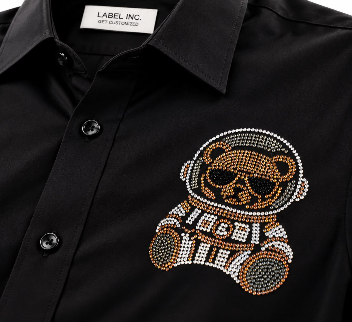 Black Astronaut Crystal Shirt