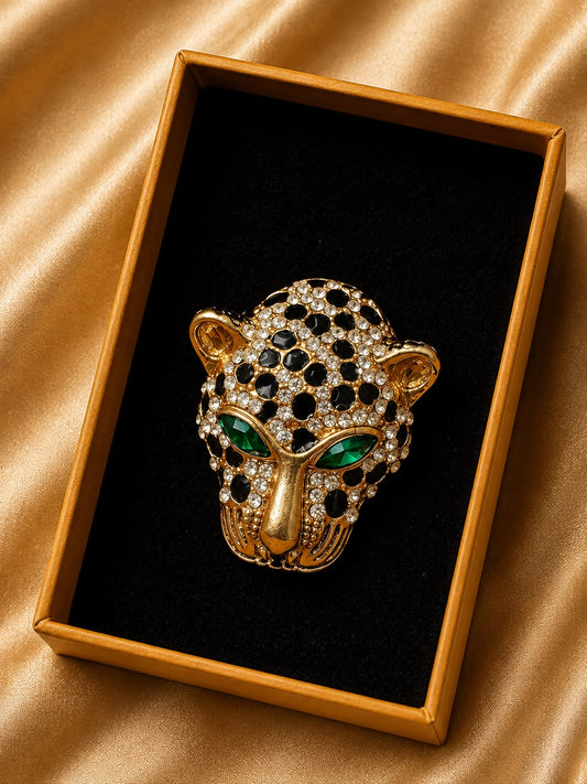 LEOPARD FACE BROOCH