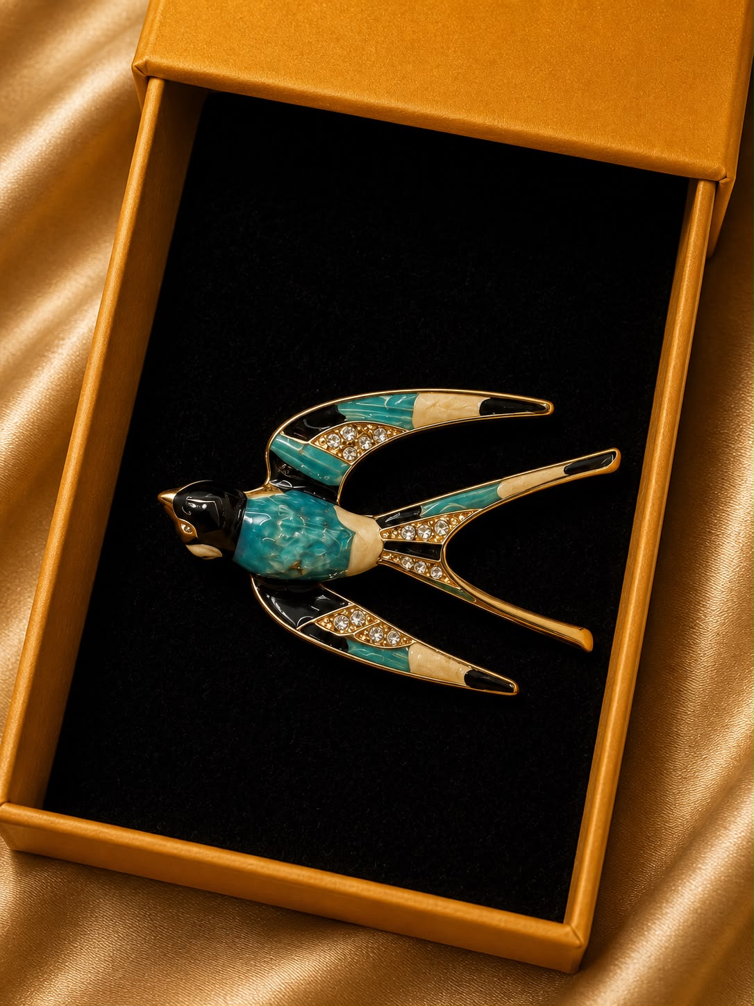 FLYING SWALLOW BROOCH