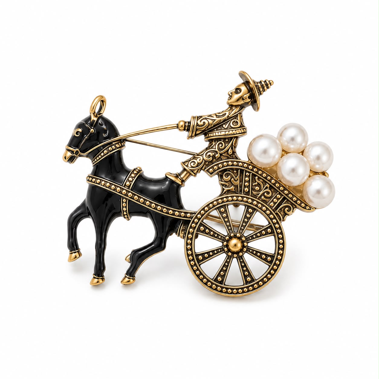 HORSE CHARIOT BROOCH