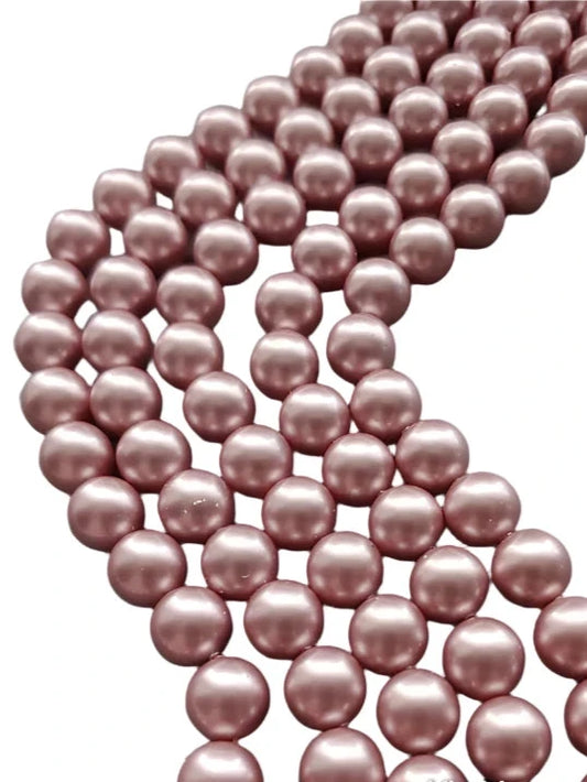 Austrian Pearl Iridescent Powder Rose (6MM)